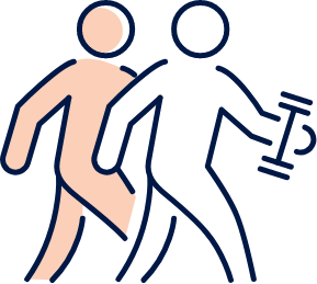 2 people exercising illustration